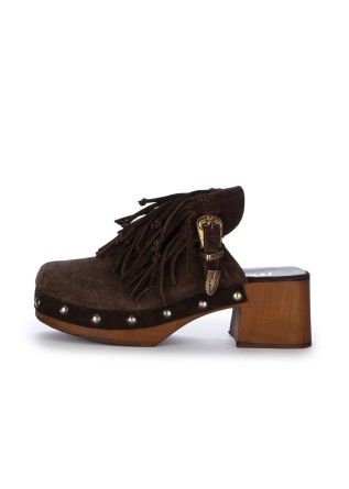 damen sabot mimmu boho wildleder braun