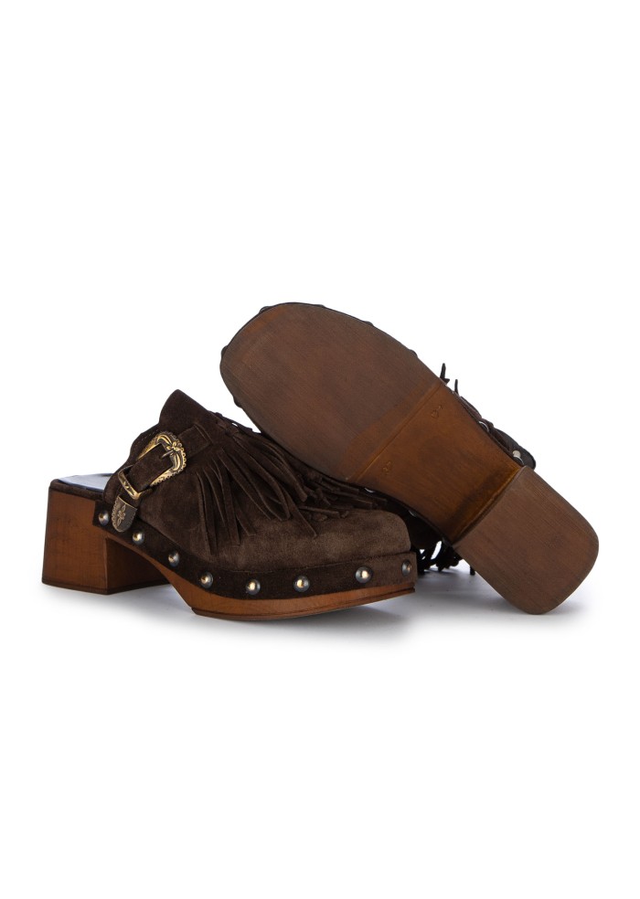 damen sabot mimmu boho wildleder braun