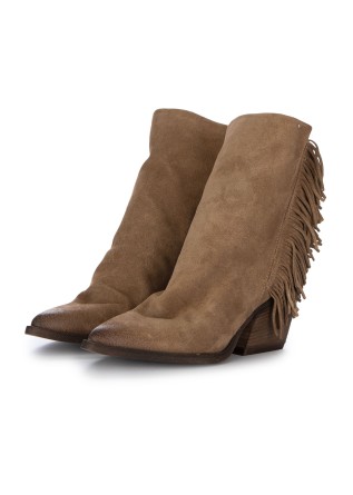 MIMMU' | ANKLE BOOTS SUEDE FRINGES BROWN