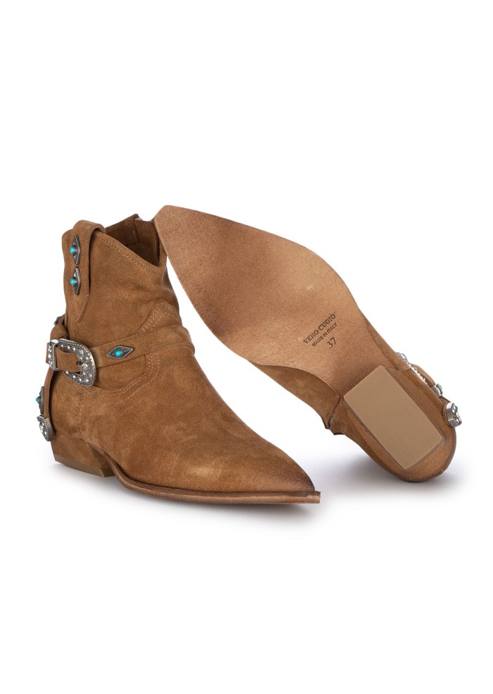 damen stiefeletten mimmu schmuckdetails braun