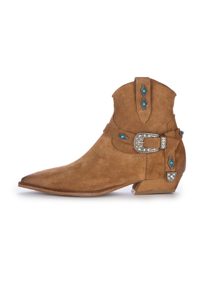 womens ankle boots mimmu jewel details brown