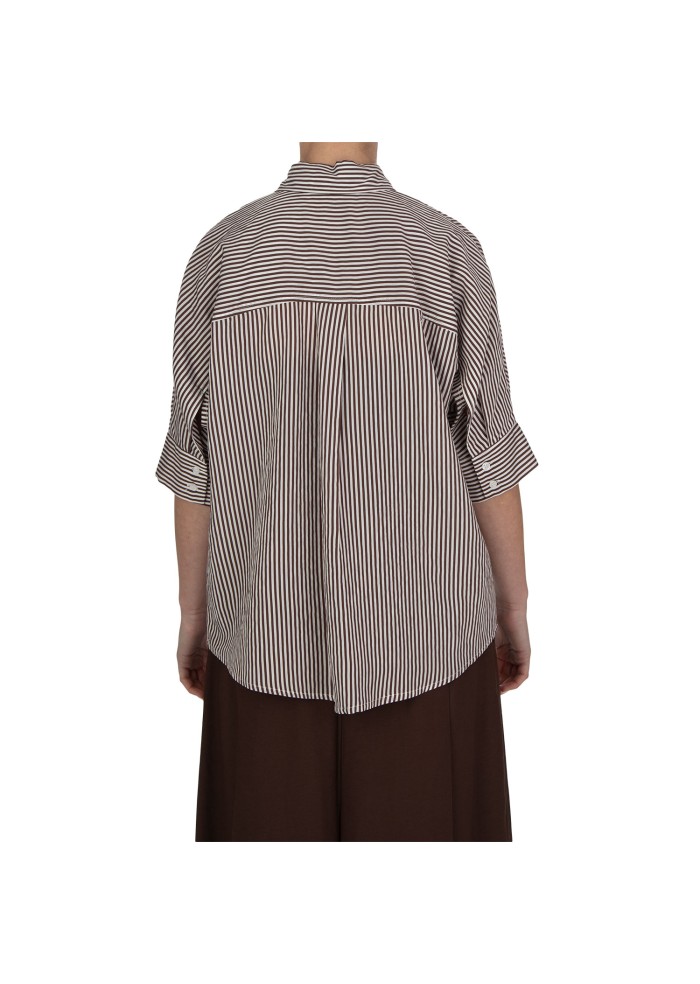 damen shirt kartika stripes brown white