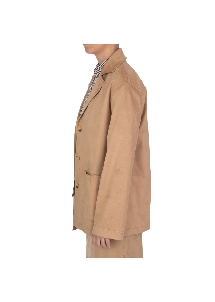 womens jacket kartika suede effect powder pink