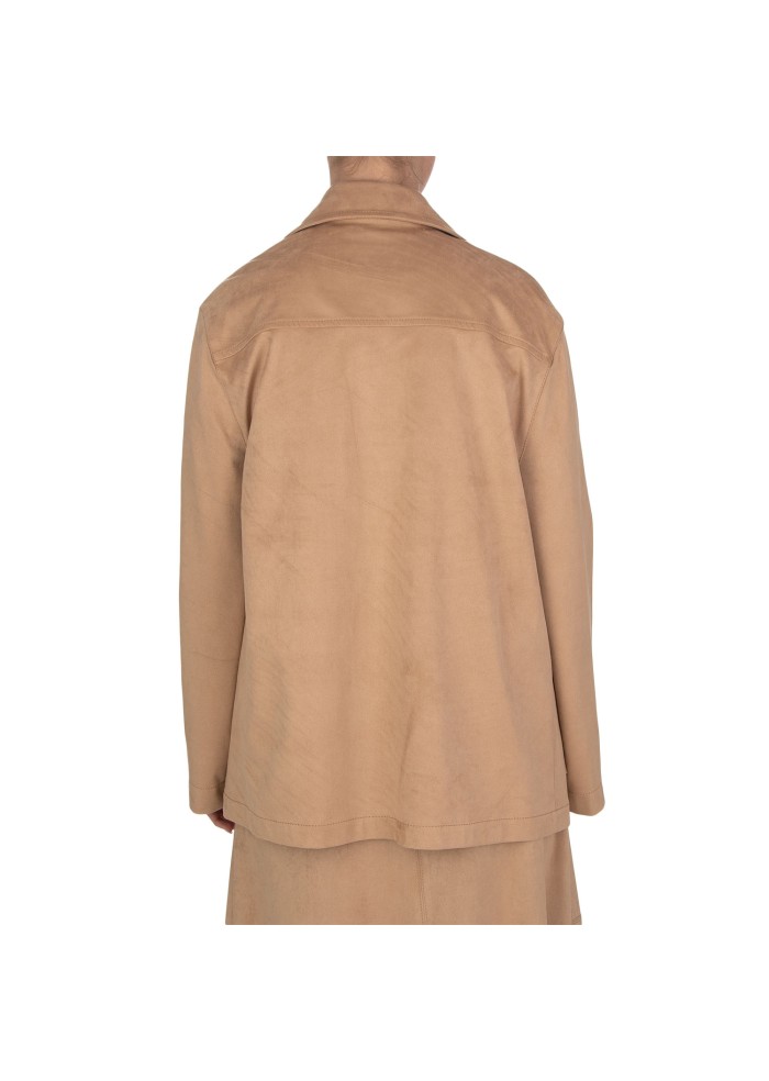 giacca donna kartika simil suede rosa cipria