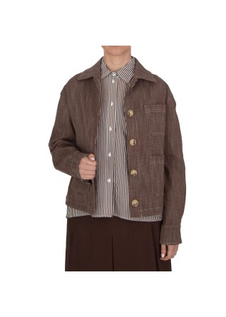 damen jacke kartika aufgesetze taschen braun