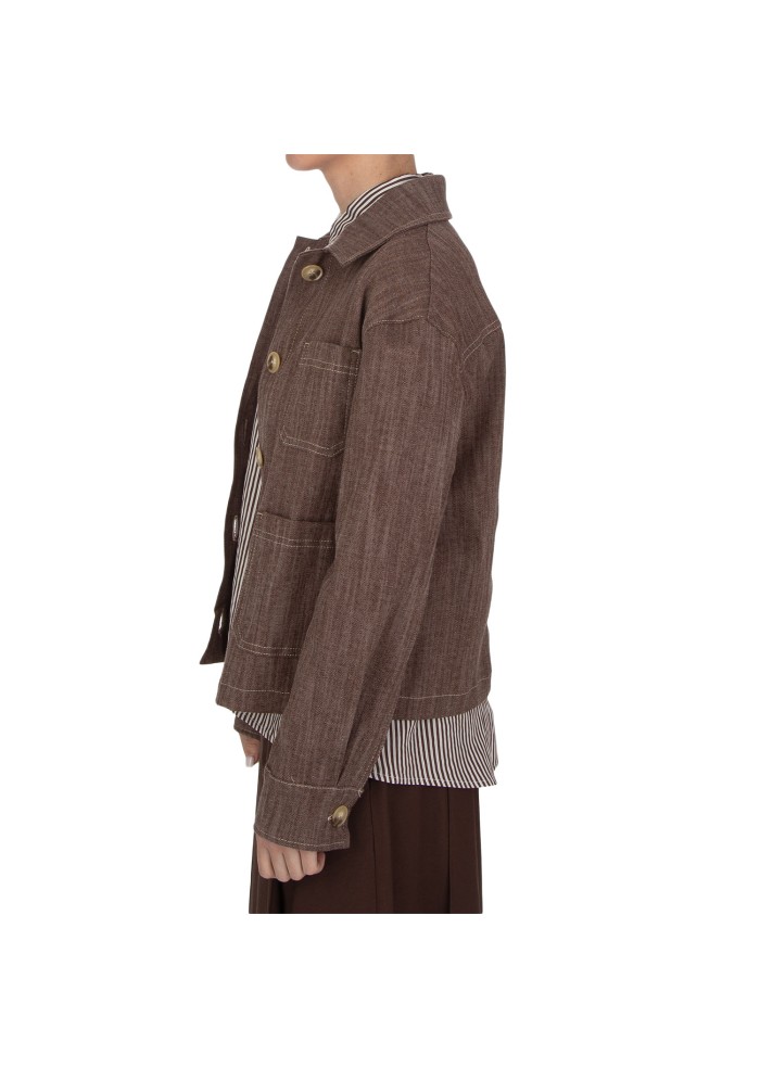 womens jacket kartika patch pokets brown