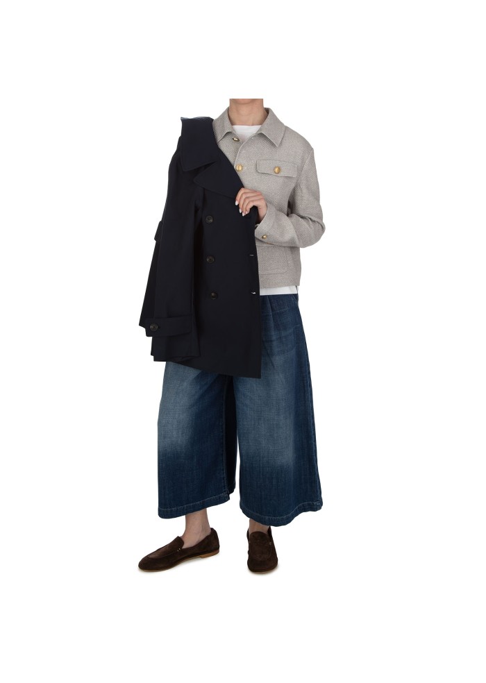 womens jacket circolo 1901 cropped pockets grey