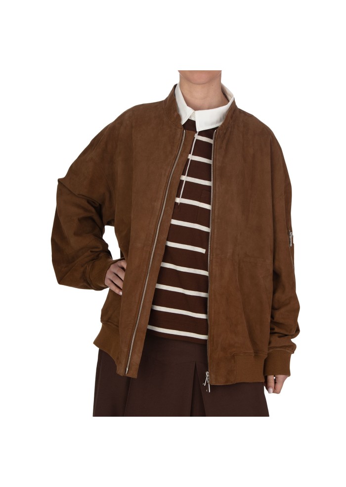 womens jacket the jackie leathers infinity pearlized suede brown