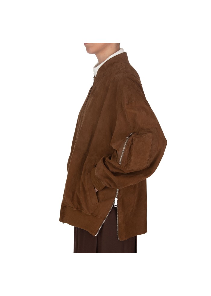 womens jacket the jackie leathers infinity pearlized suede brown