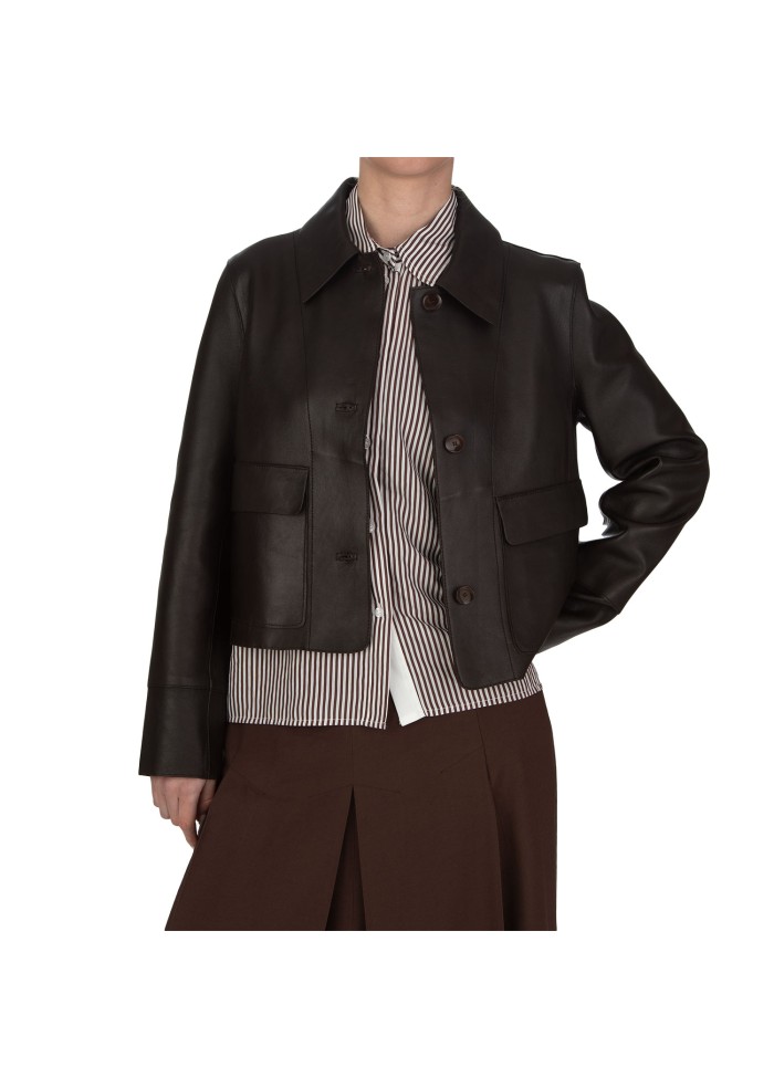 womens jacket the jackie leathers malaga bonded plongee brown