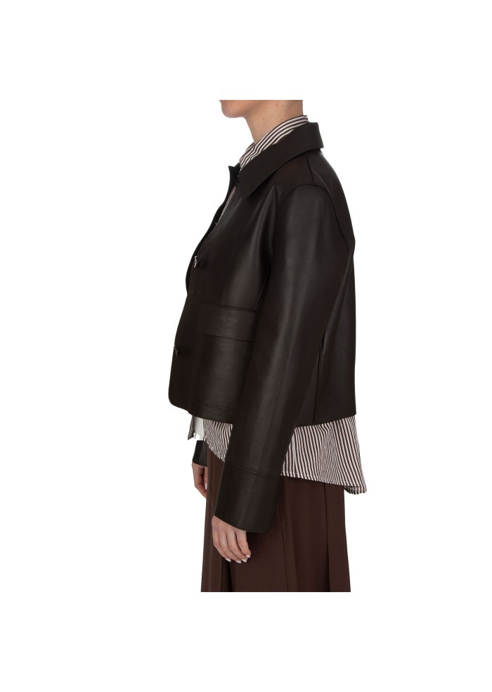 giacca donna the jackie leathers malaga bonded plongee marrone