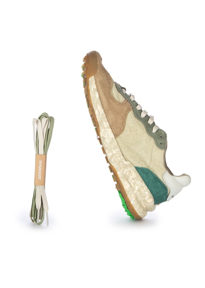 mens sneakers satorisan chacrona linen green brown