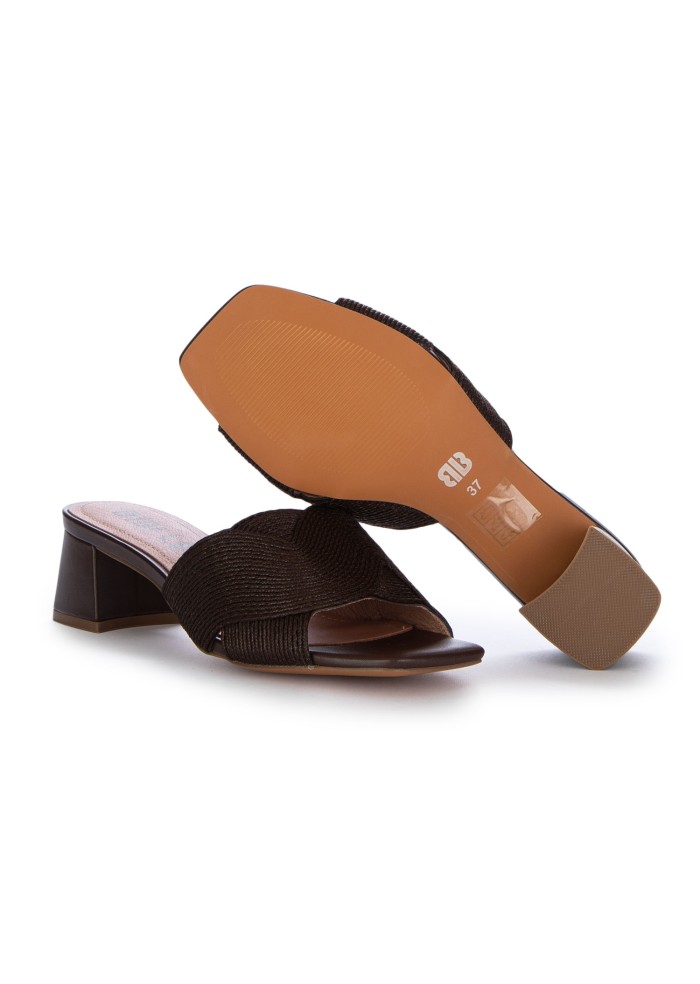 damen mules mit absatz bibi lou raffiniert dunkelbraun