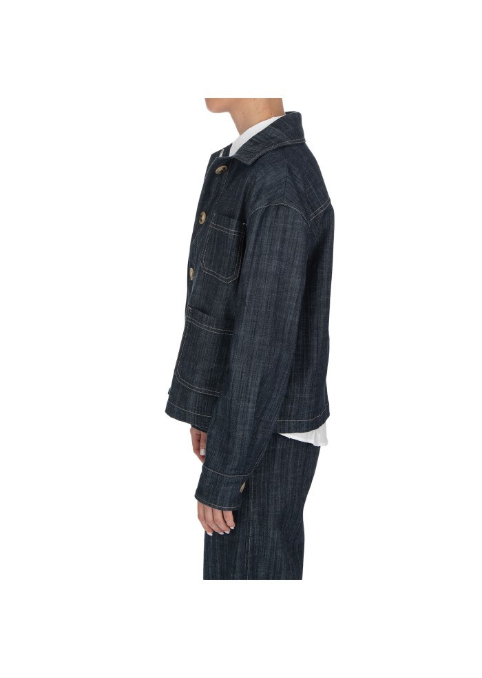 womens jacket kartika patch pokets blue