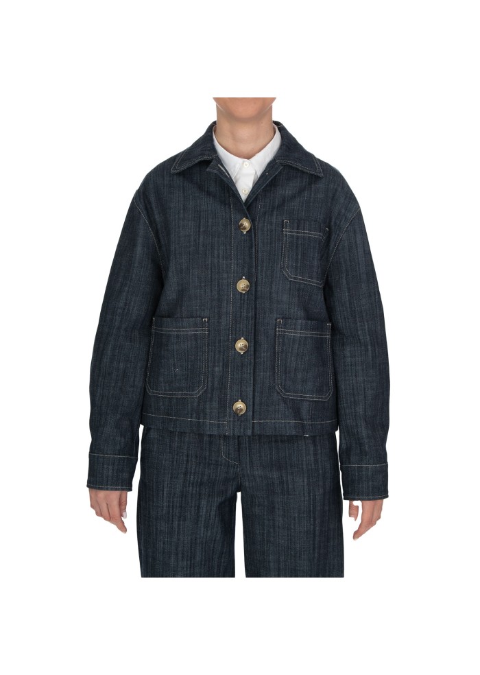 womens jacket kartika patch pokets blue