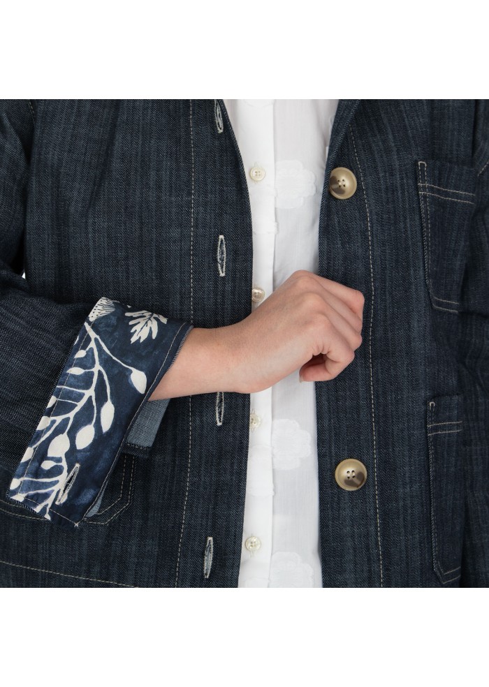 damen jacke kartika aufgesetze taschen blau