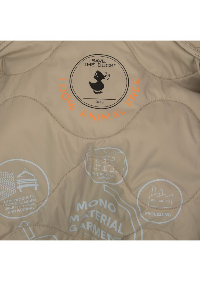 womens quilted jacket save the duck twill22 desi beige
