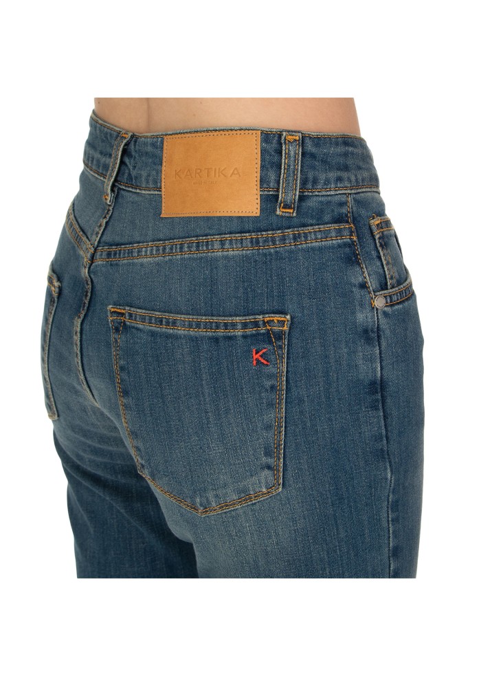 damen jeans kartika slim fit blau