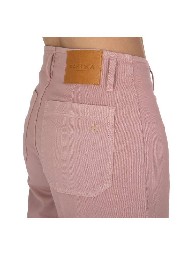 pantaloni donna kartika linea dritta rosa