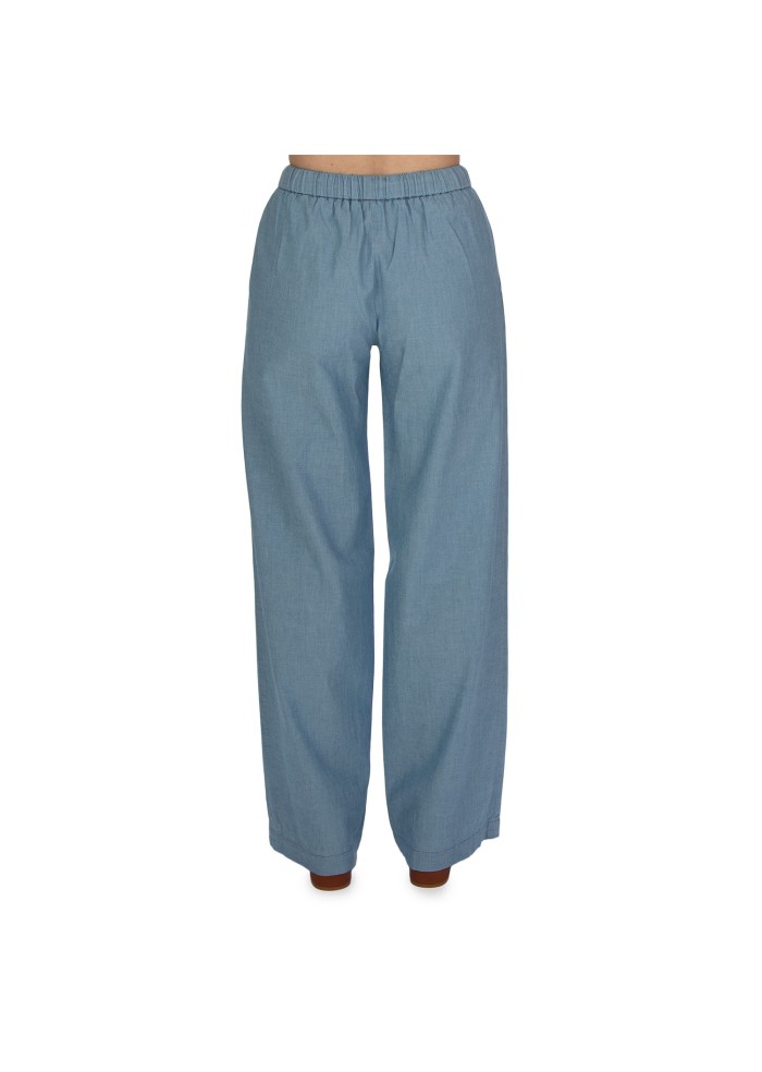womens trousers circolo 1901 coulisse light blue