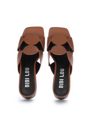 BIBI LOU | HEELED MULES ONAMI BROWN