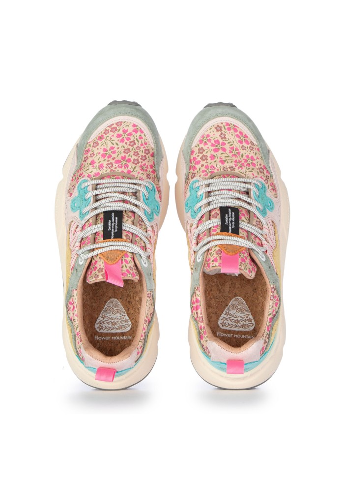 womens sneakers flower mountain yamano 3 flowers pink multicolor