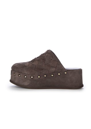womens platform sabot mimmu suede brown