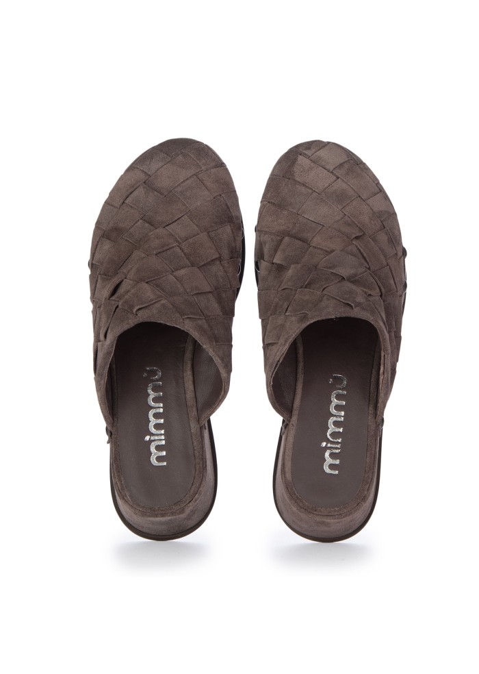 womens platform sabot mimmu suede brown