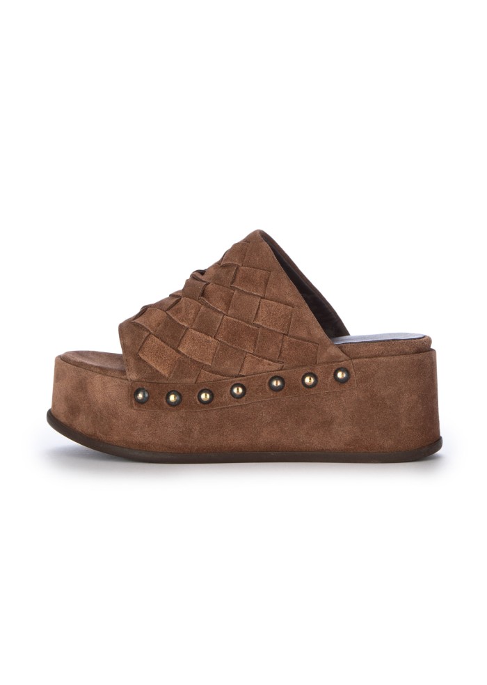 womens sandals mimmu platform suede brown