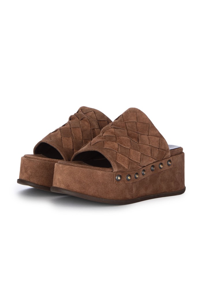 damen plateausandalen mimmu wildleder braun