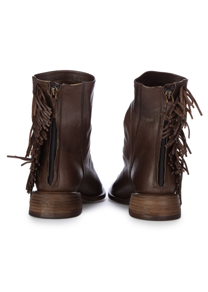 damen stiefeletten mimmu foulard fransen braun