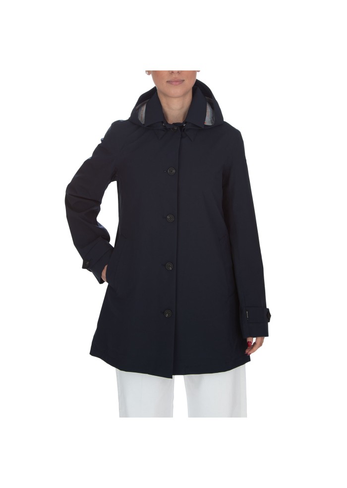 damen regenmantel save the duck grin22 aprile blau schwarz