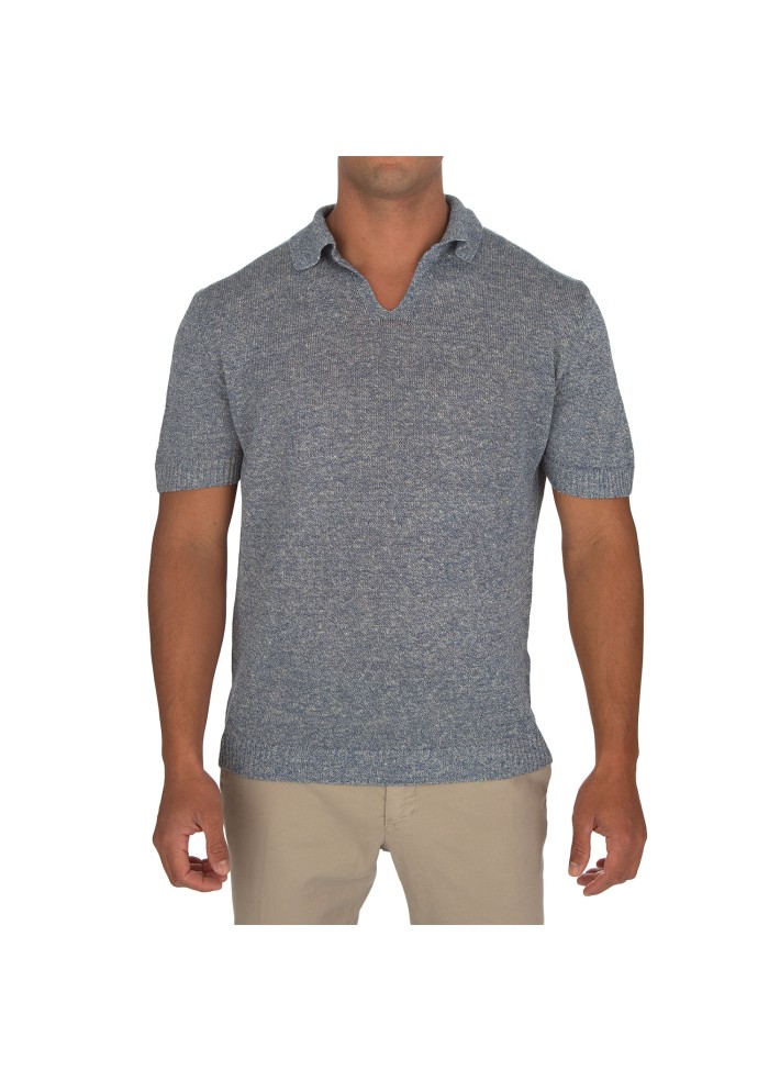 polo uomo wool and co melange blu