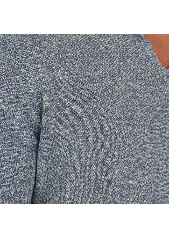 mens polo wool and co melange blue