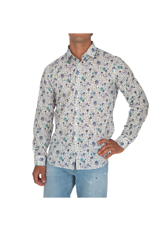 camicia uomo liberty rose blake fiori bianco multicolor