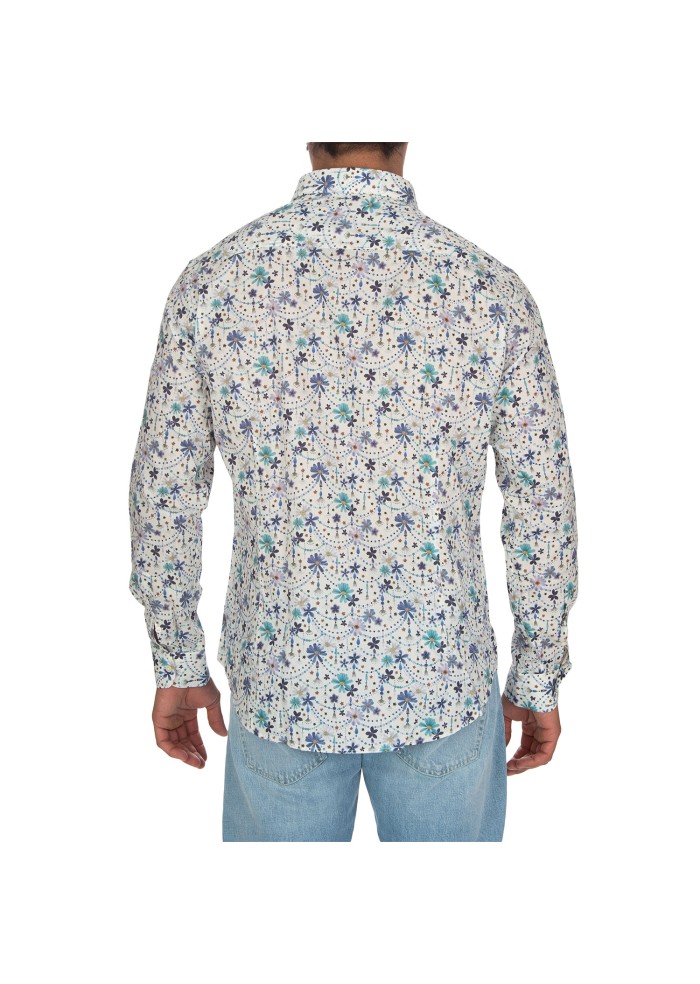 camicia uomo liberty rose blake fiori bianco multicolor