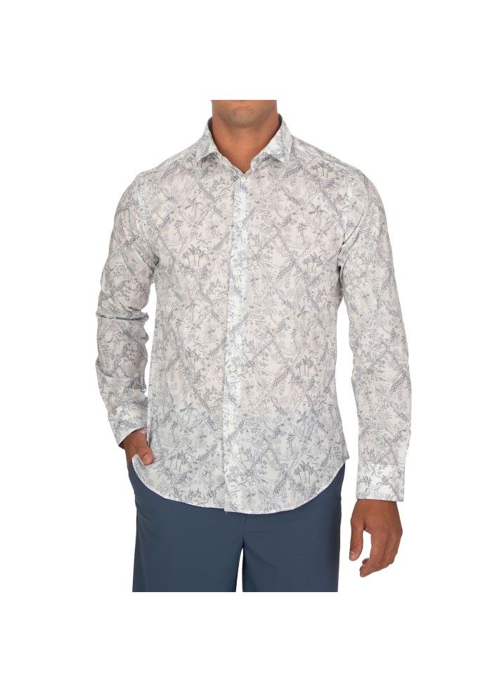 mens shirt liberty rose blake flowers white blue