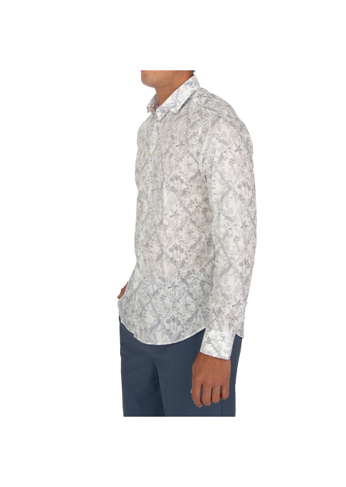 herren hemd liberty rose blake blumen weiss blau