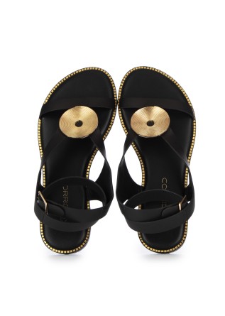 SPAZIO CORRIDONI 1 MILANO | SANDALS GOLD JEWEL BLACK