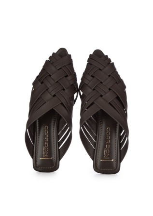 SPAZIO CORRIDONI 1 MILANO | SANDALEN GEOMETRISCH GEFLOCHTEN BRAUN