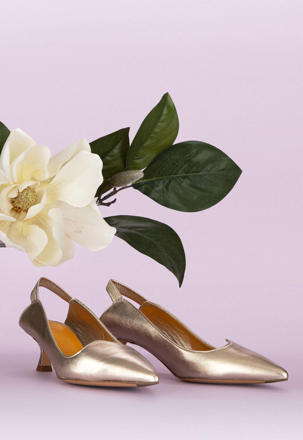 New arrivals for women. Naomi metallic slingback pumps by Mara Bini – SS 2025 collection