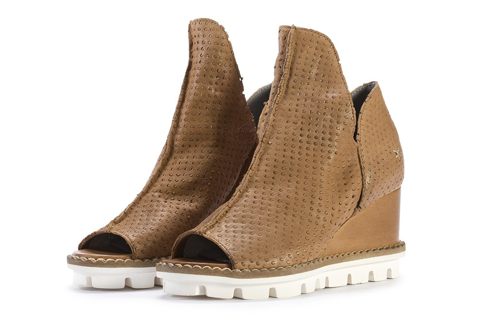 WOMEN S WEDGES PATRIZIA BONFANTI MAYRA DOT BISCUIT BROWN derna