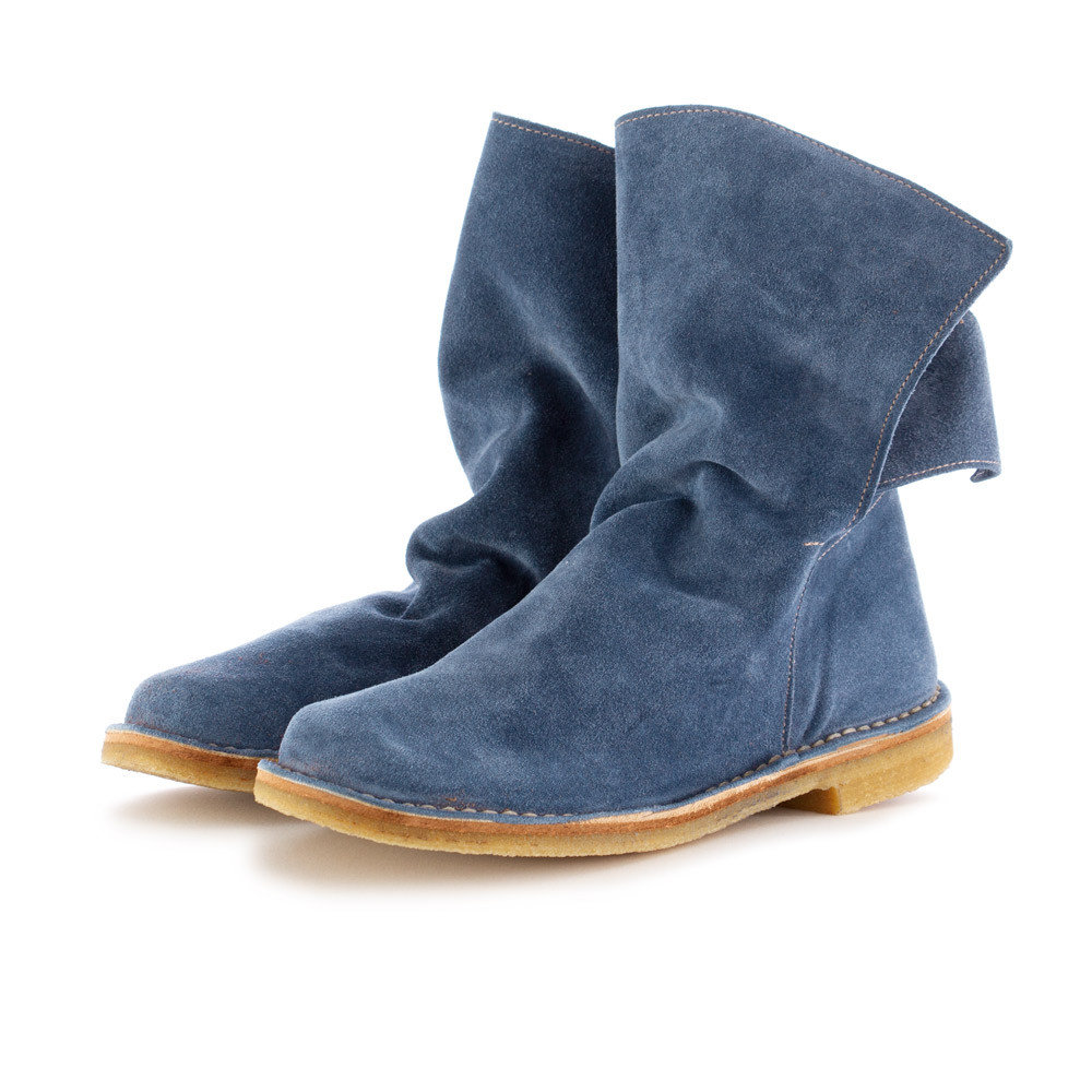 Stivali Donna Manufatto Toscano Vinci Blu Scamosciato derna