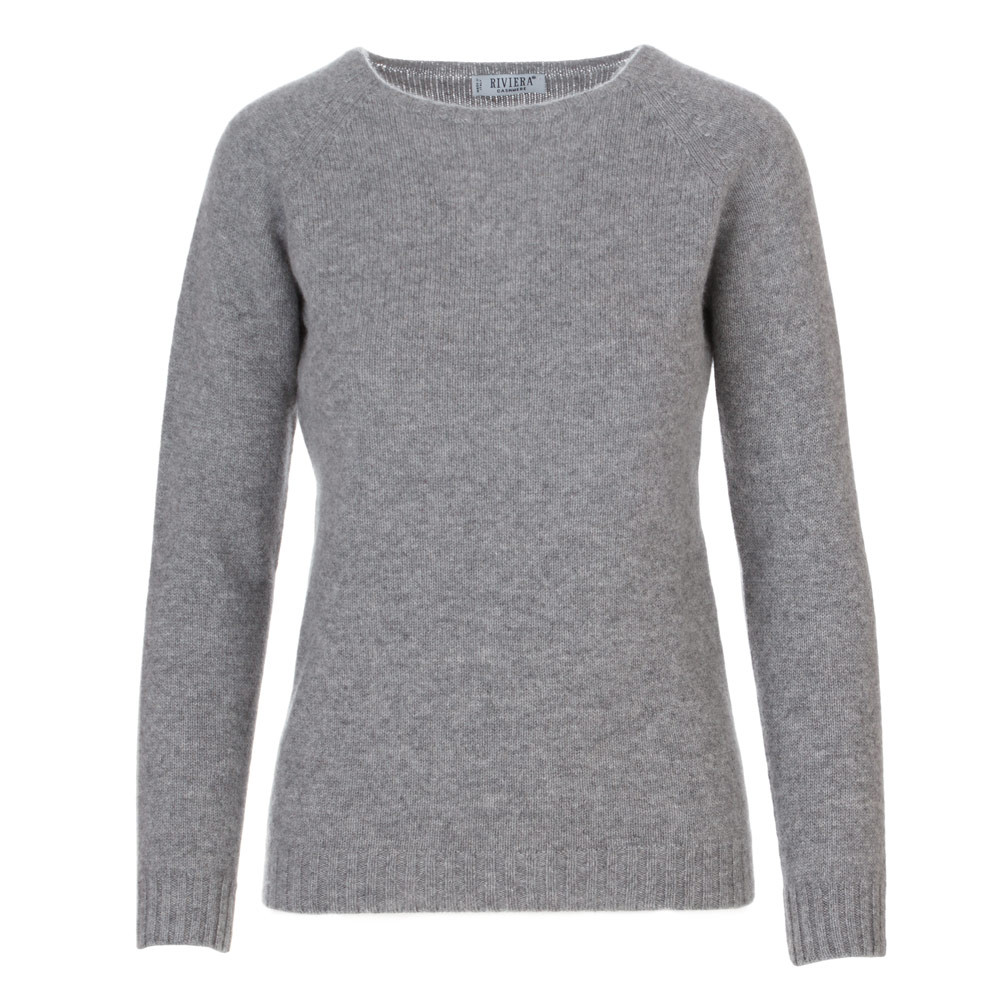 Maglione Donna Riviera Cashmere, Barchetta Grigio