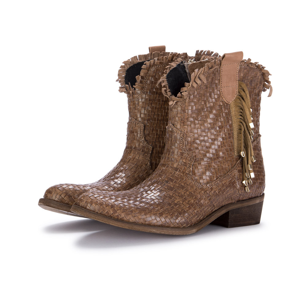 Stivaletti Donna Juice F431k11 Intrecciato Marrone derna