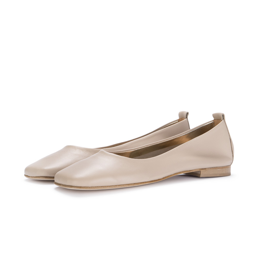 Beige ballet best sale flat shoes