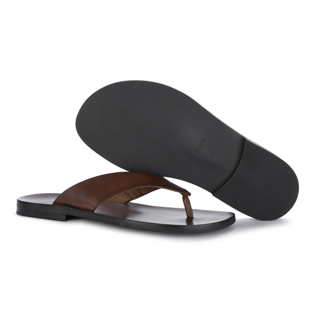 Mens leather thong flip flops hot sale