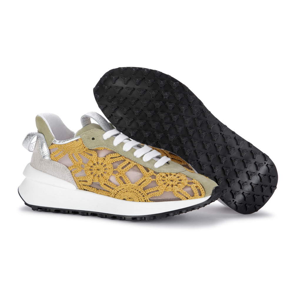 Black and sale yellow womens sneakers