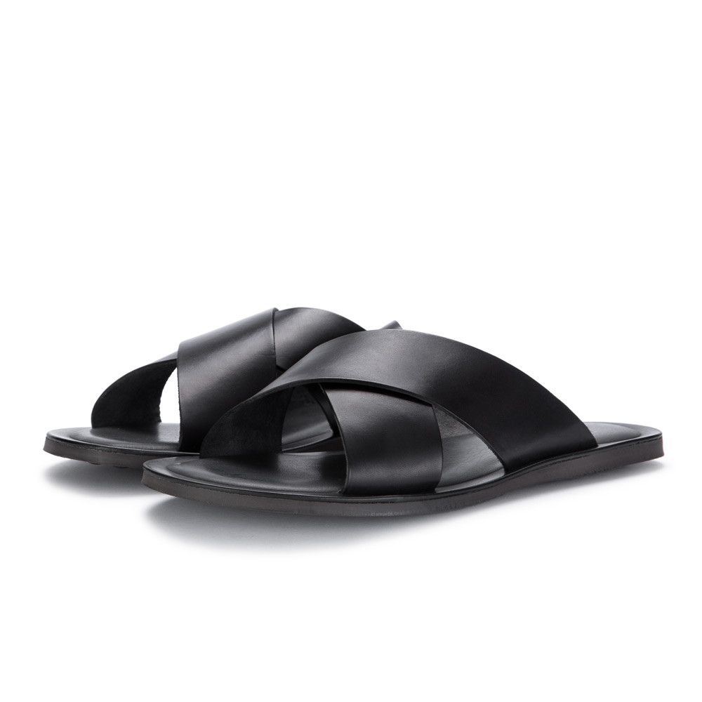 Herrensandalen Manovia 52 | M6267 Schwarz Leder | derna.it