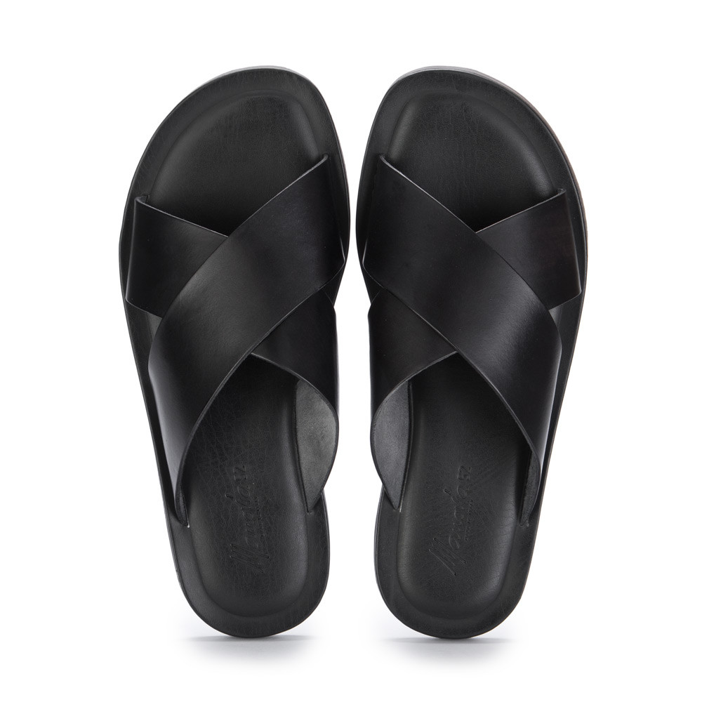 Herrensandalen Manovia 52 | M6267 Schwarz Leder | derna.it